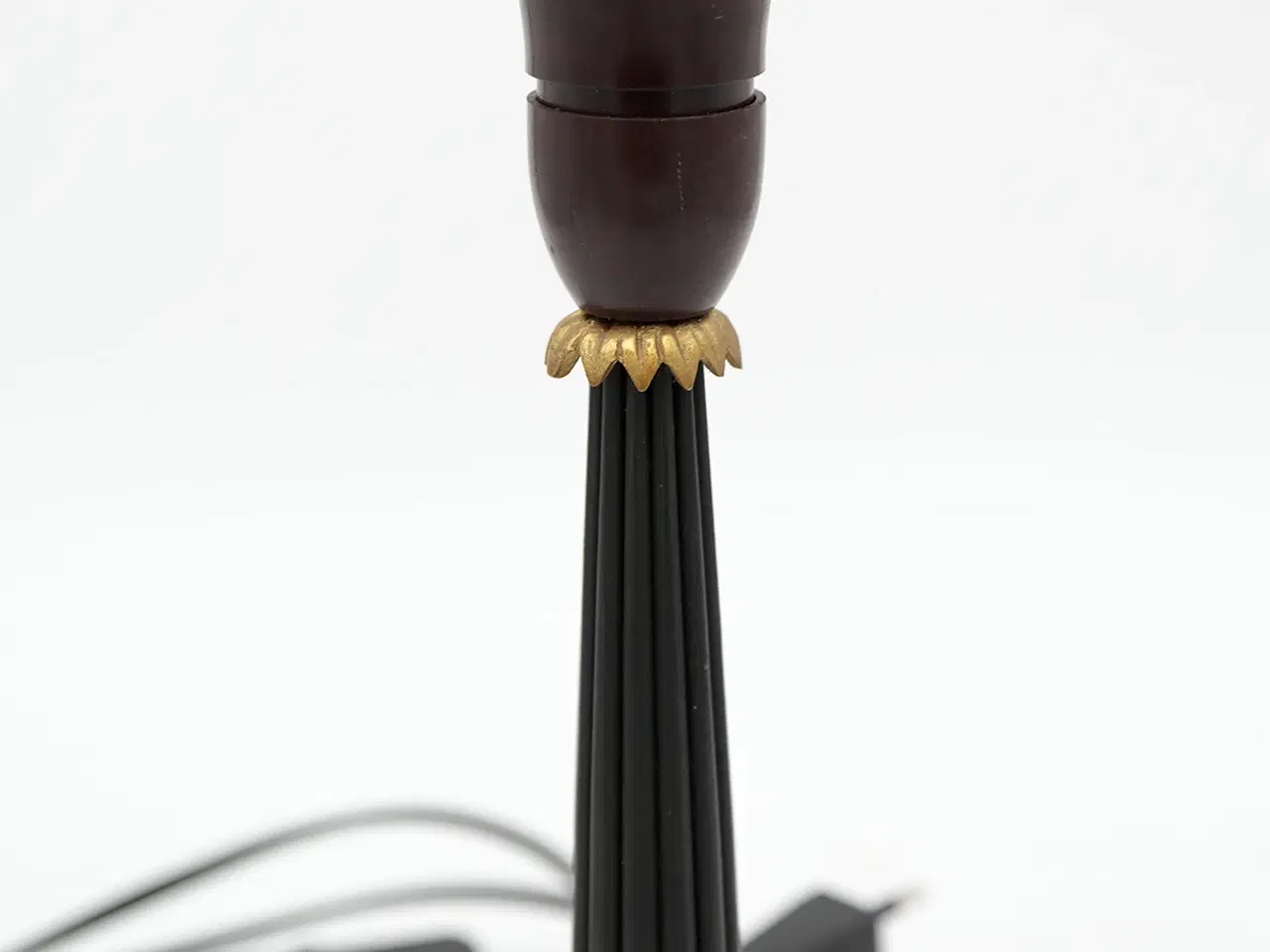 Billede 6 - Sort bordlampe m. guld treben, ca. 1940–60