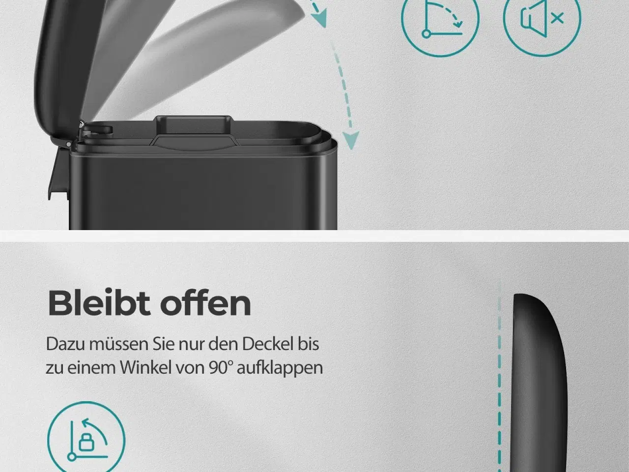 Billede 3 - Pedalspand 30 l – stål med inderspand og soft close, sort