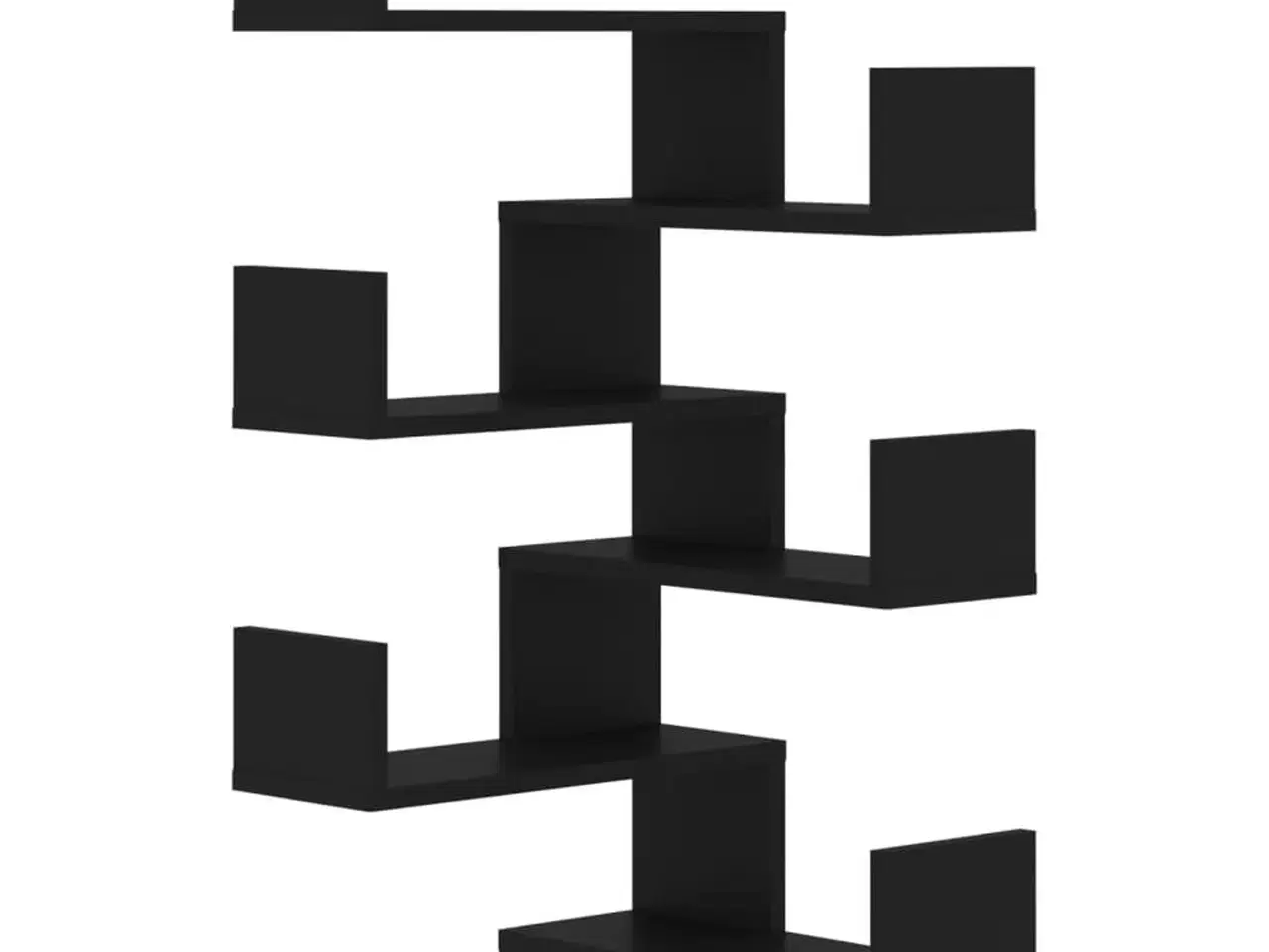 Billede 2 - Væghængt hjørnehylde 2 stk. 40x40x50 cm konstrueret træ sort