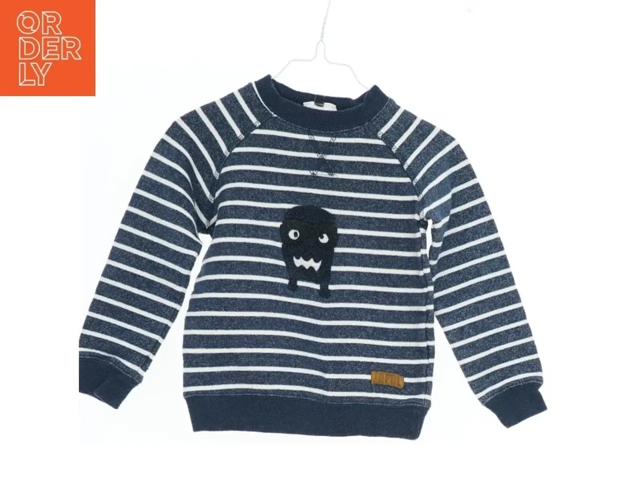 Billede 1 - Stribet sweatshirt med monster motiv fra Pomp de Lux (str. 92)