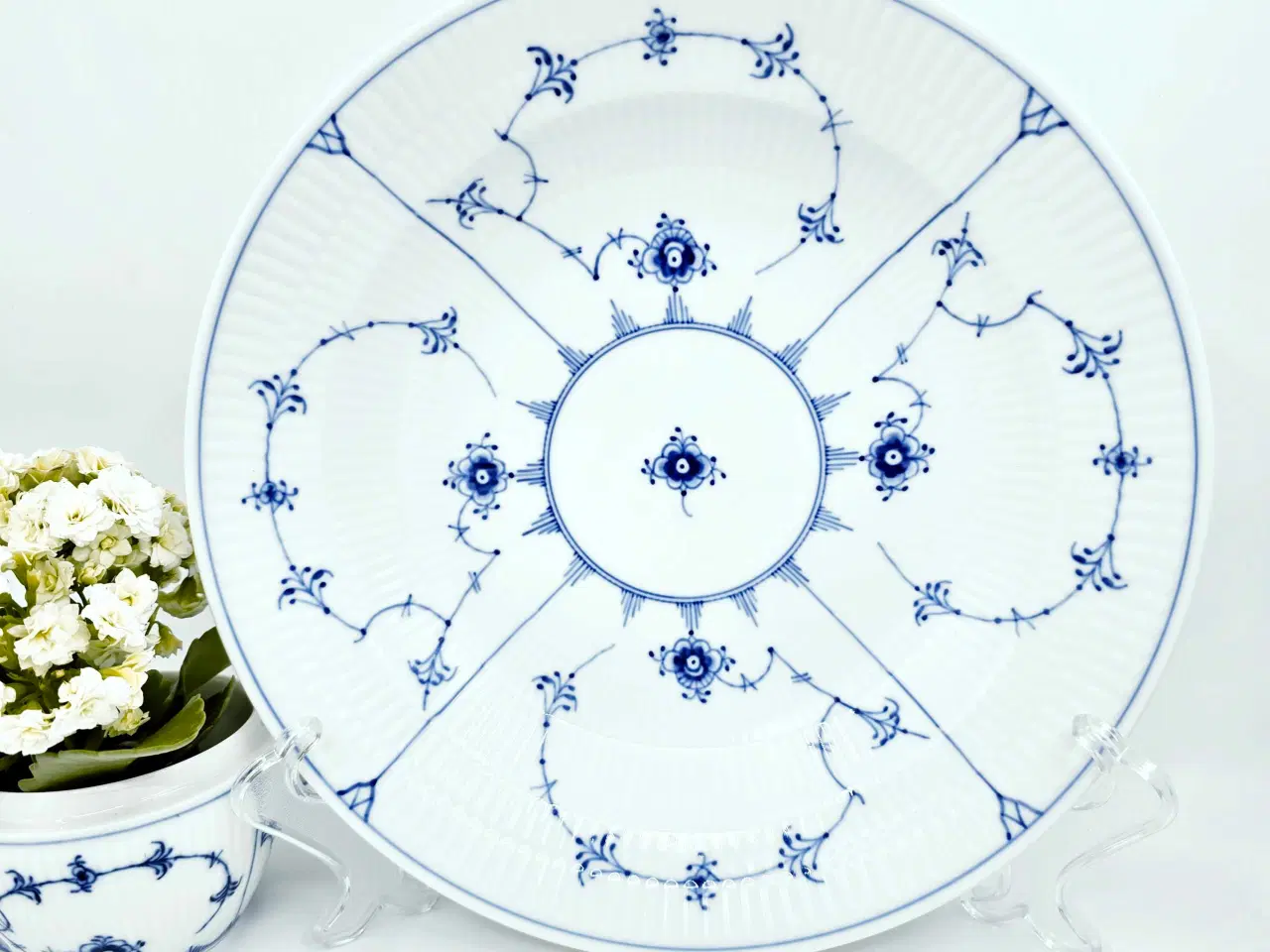 Billede 2 - Musselmalet Riflet Dyb Tallerken/ Pastatallerken