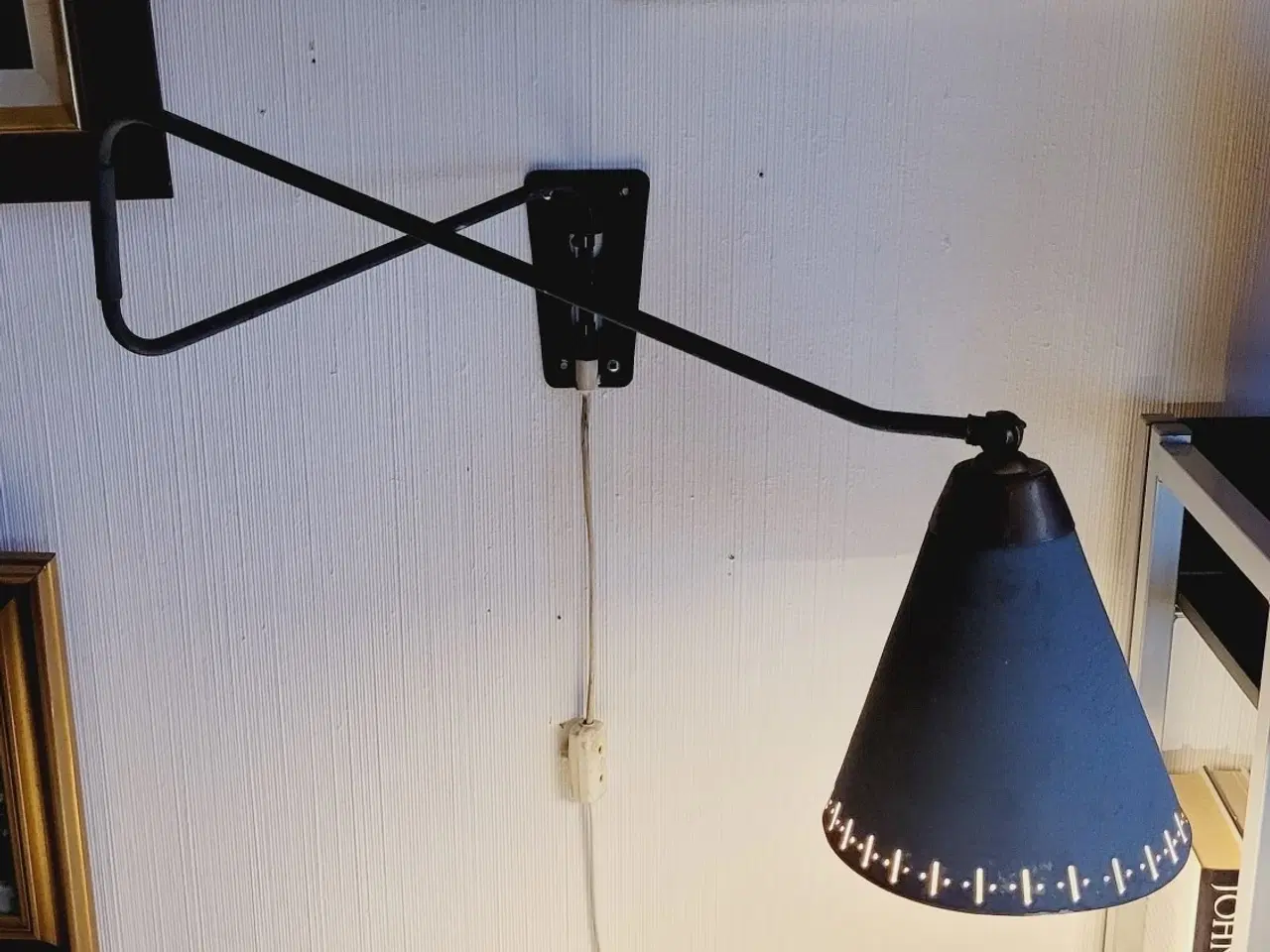 Billede 1 -  Industrilampe,  Tin & Messing væglampe 