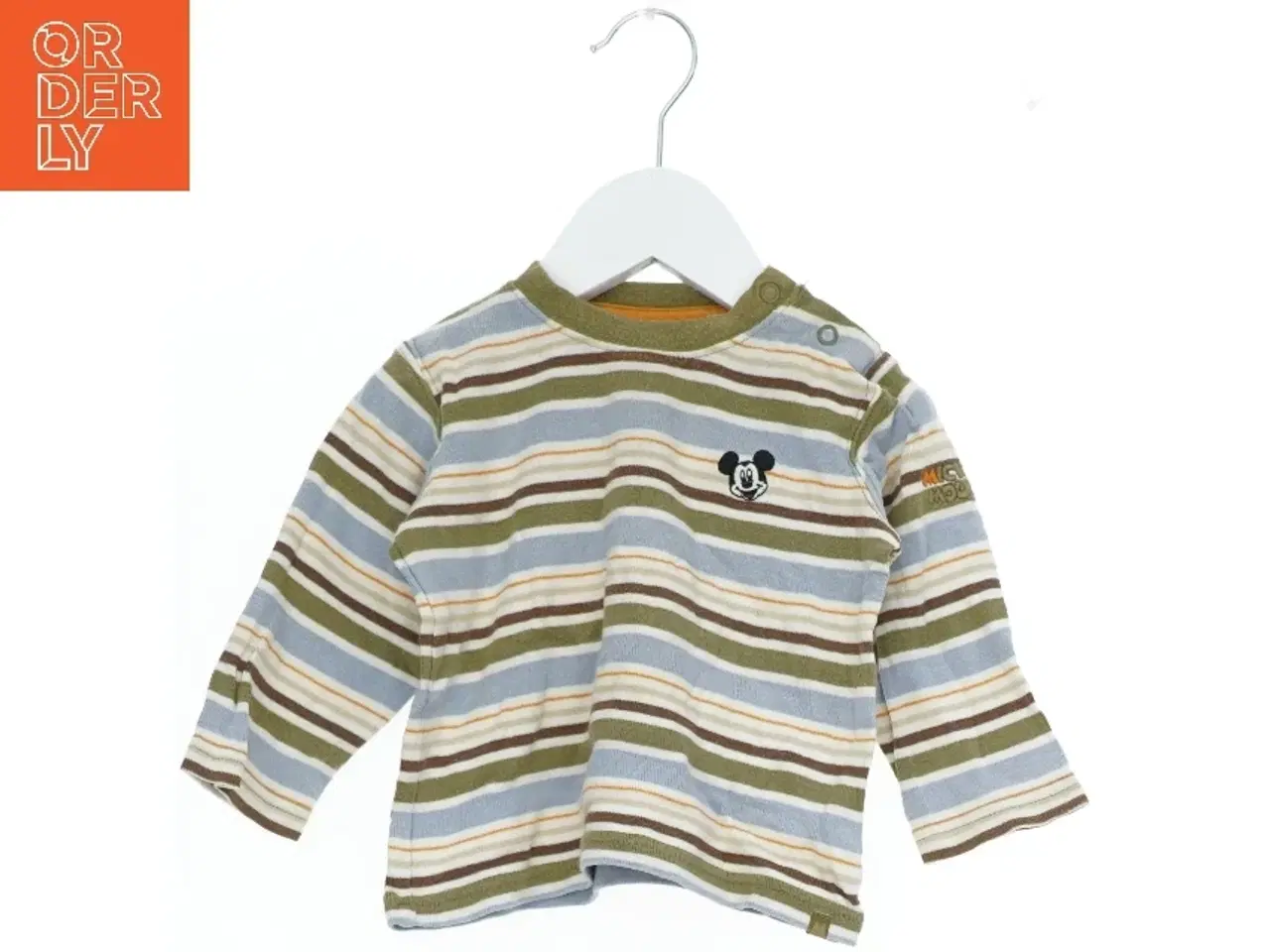 Billede 1 - Stribet langærmet bluse med Mickey Mouse motiv fra H&M (str. 80)