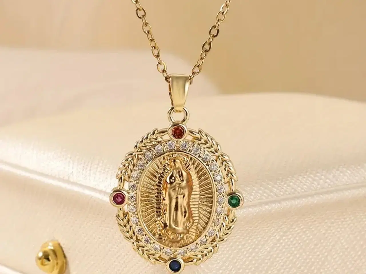 Billede 1 - * Flot BLING BLING-halskæde - med Jomfru Maria