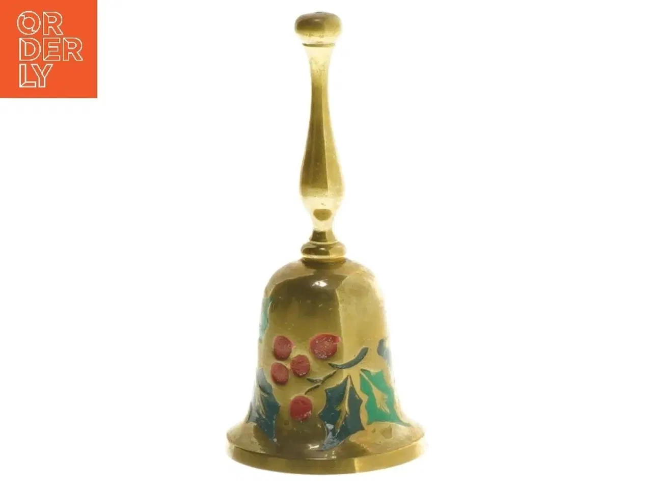 Billede 1 - Messingklokke med julemotiv (str. 12,5 cm)