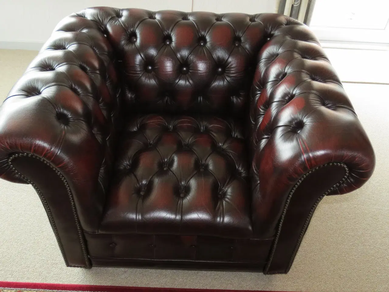 Billede 1 - Chesterfield læderlænestol