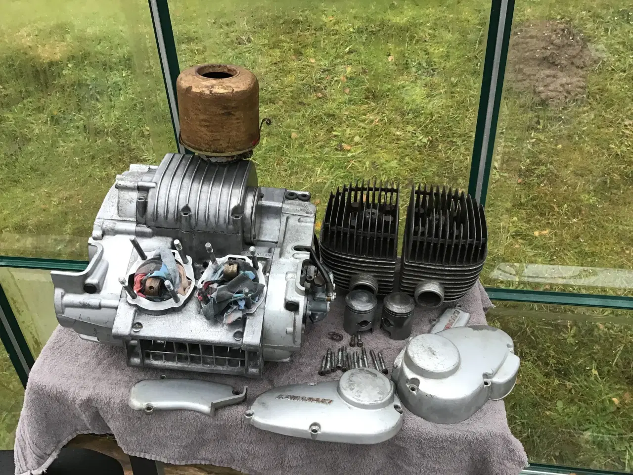 Billede 1 - Kawasaki 2cyl  250 cc motor årg 69