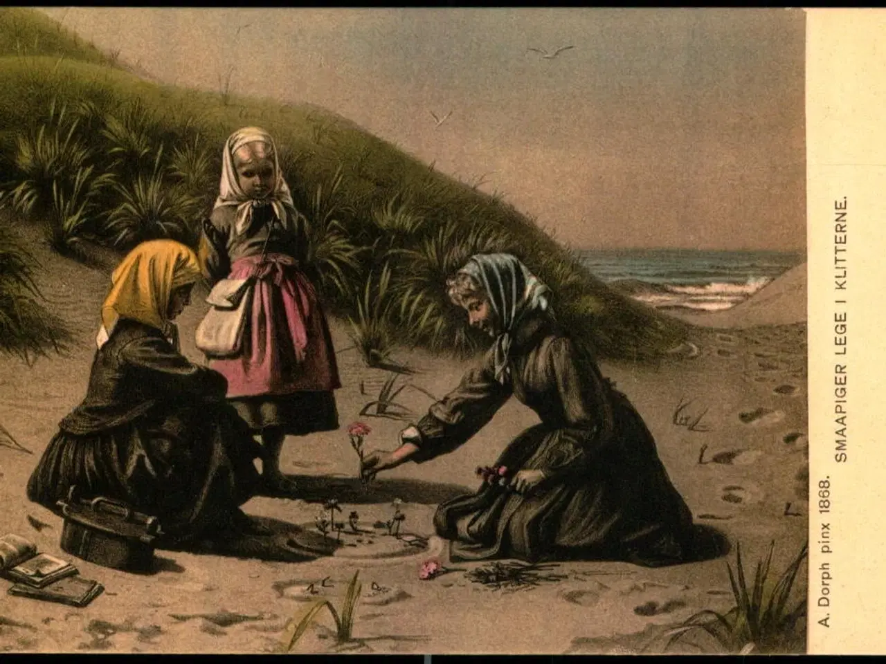 Billede 1 - A. Dorph - Smaapiger leger i Klitterne - W&M 9 - Ubrugt