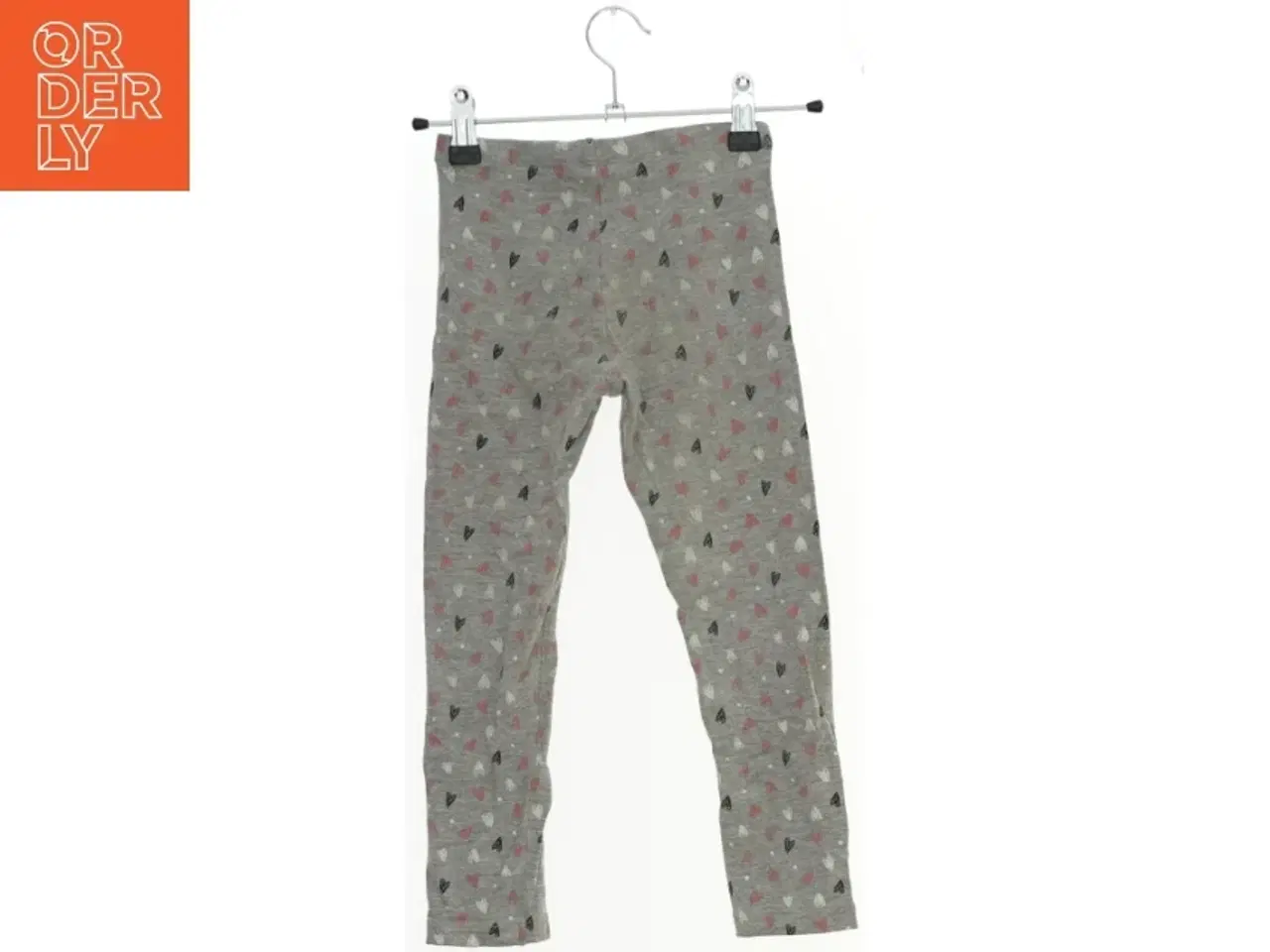 Billede 2 - Grå leggings med hjerteprint fra Lupilu (str. 110)