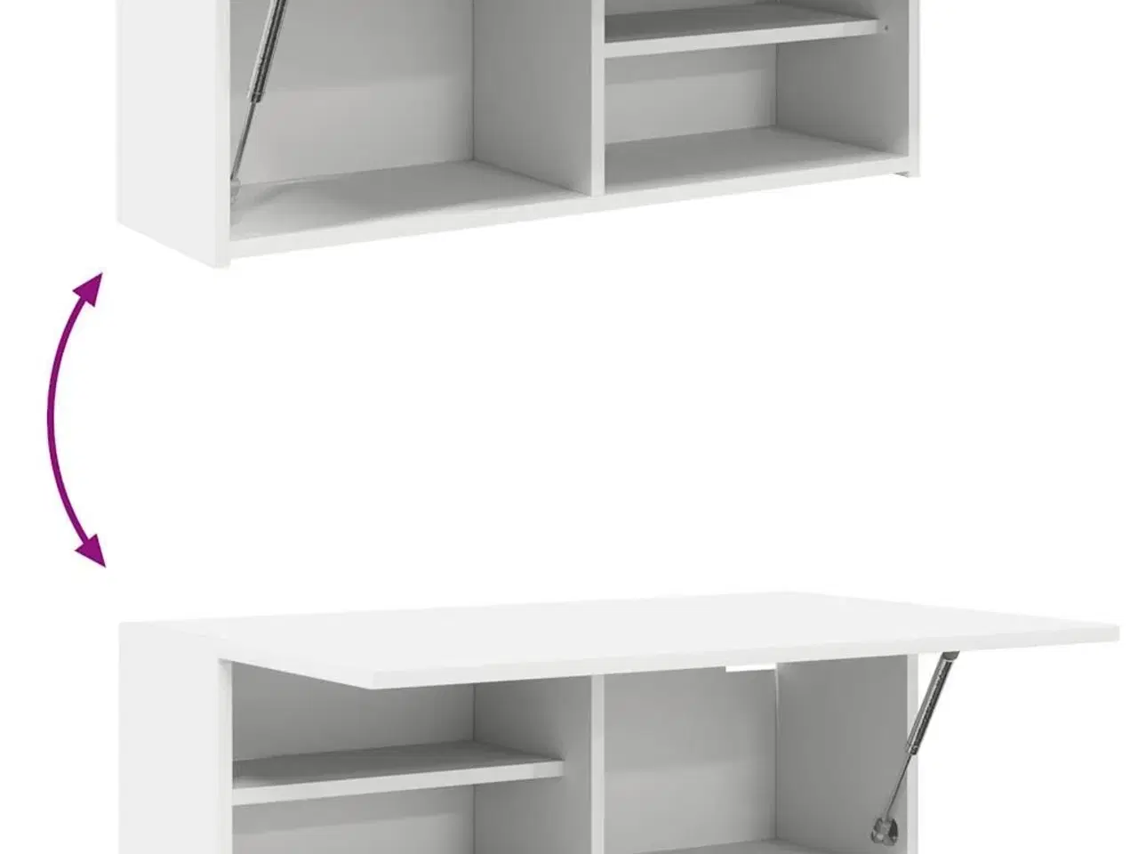 Billede 8 - Væghængt badeværelsesskab 80x25x30 cm konstrueret træ hvid