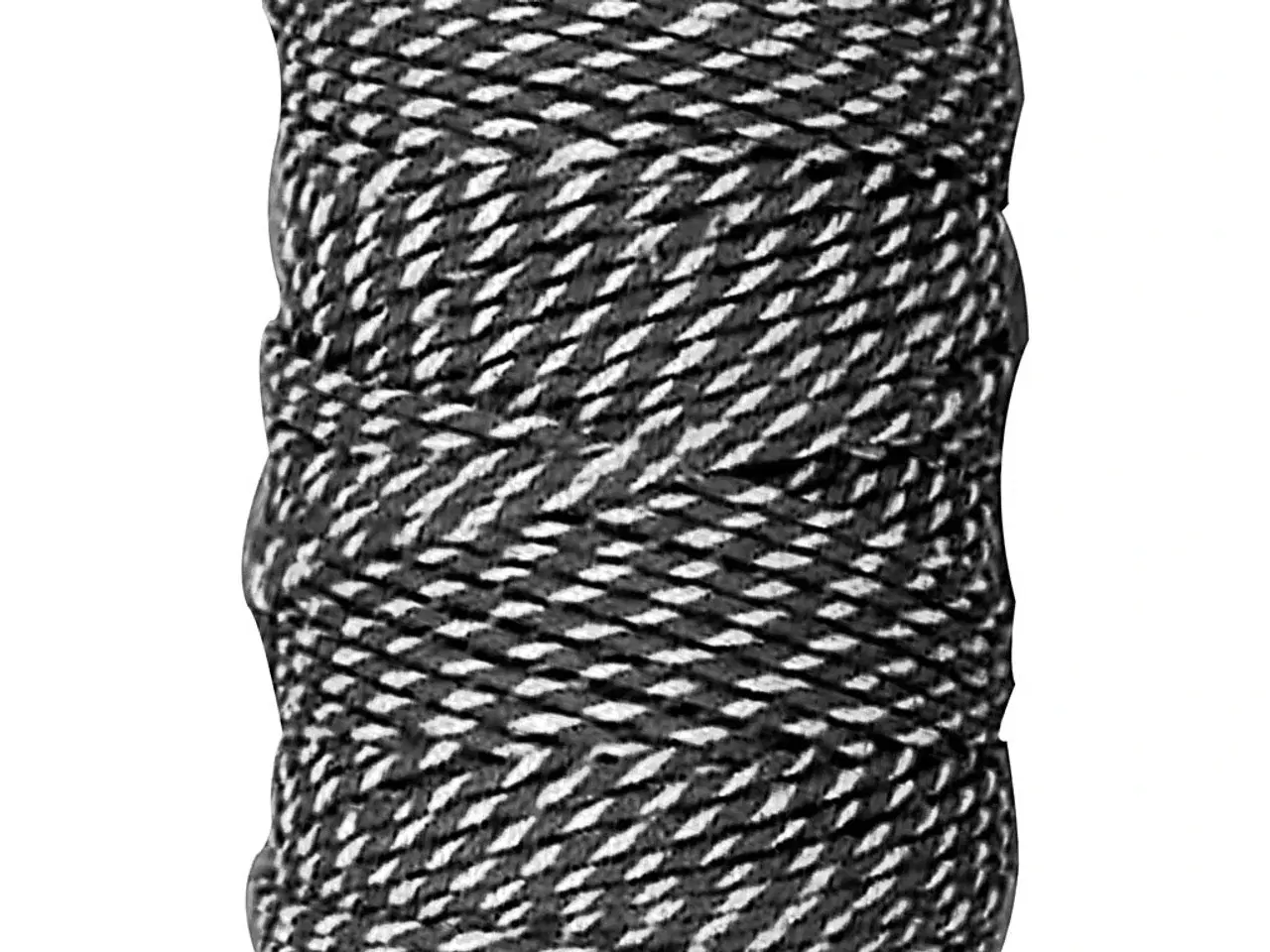 Billede 1 - Bomuldssnor, tykkelse 1,1 mm, sort/hvid, 50m/ 1 rl.