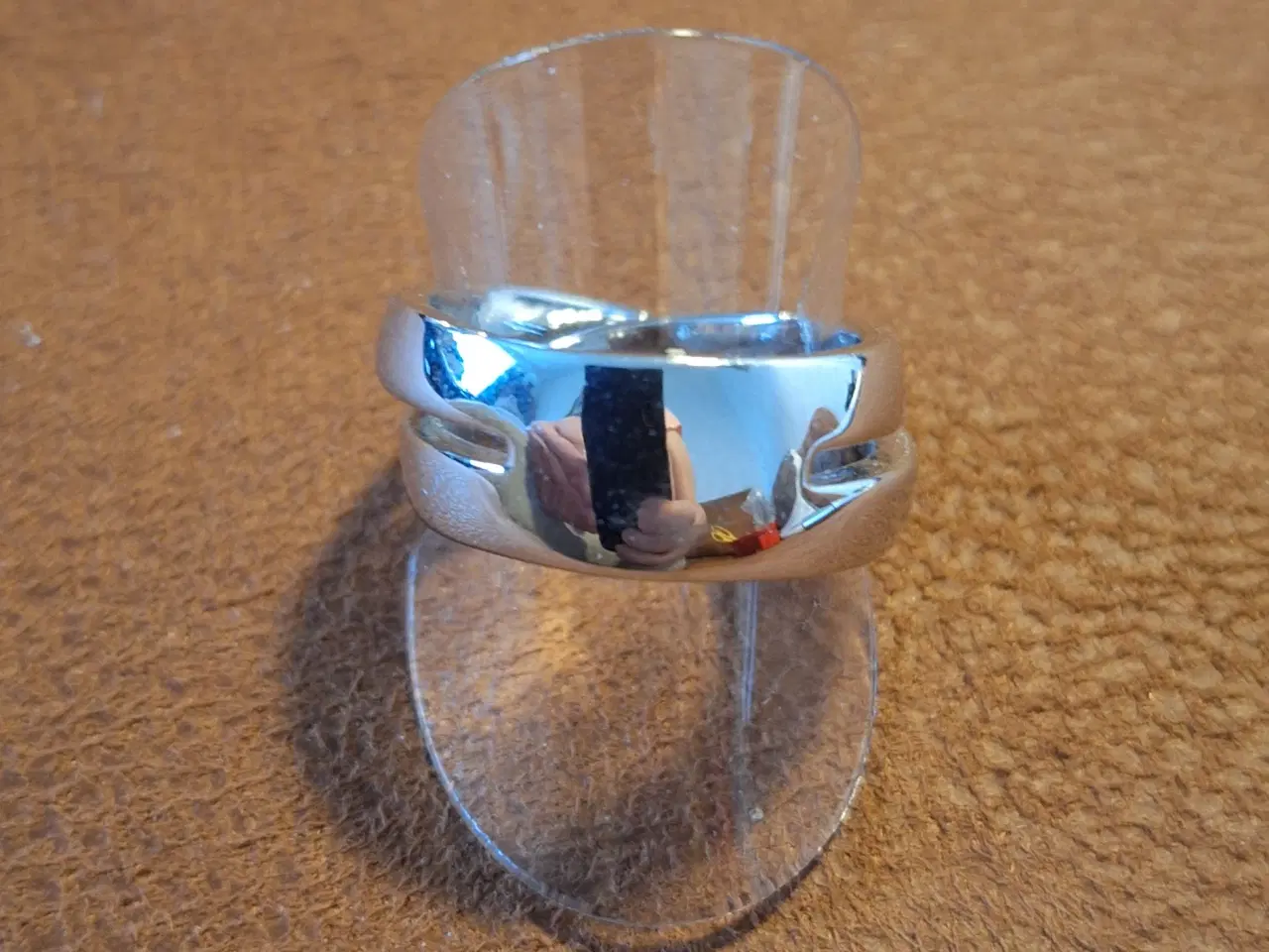Billede 5 - Sølvfarvet dobbelt ring.