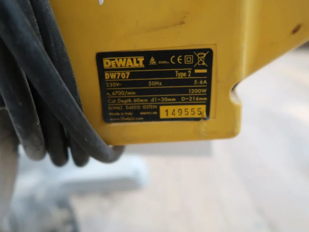 Billede 2 - Kap-/geringssav, Dewalt DW707