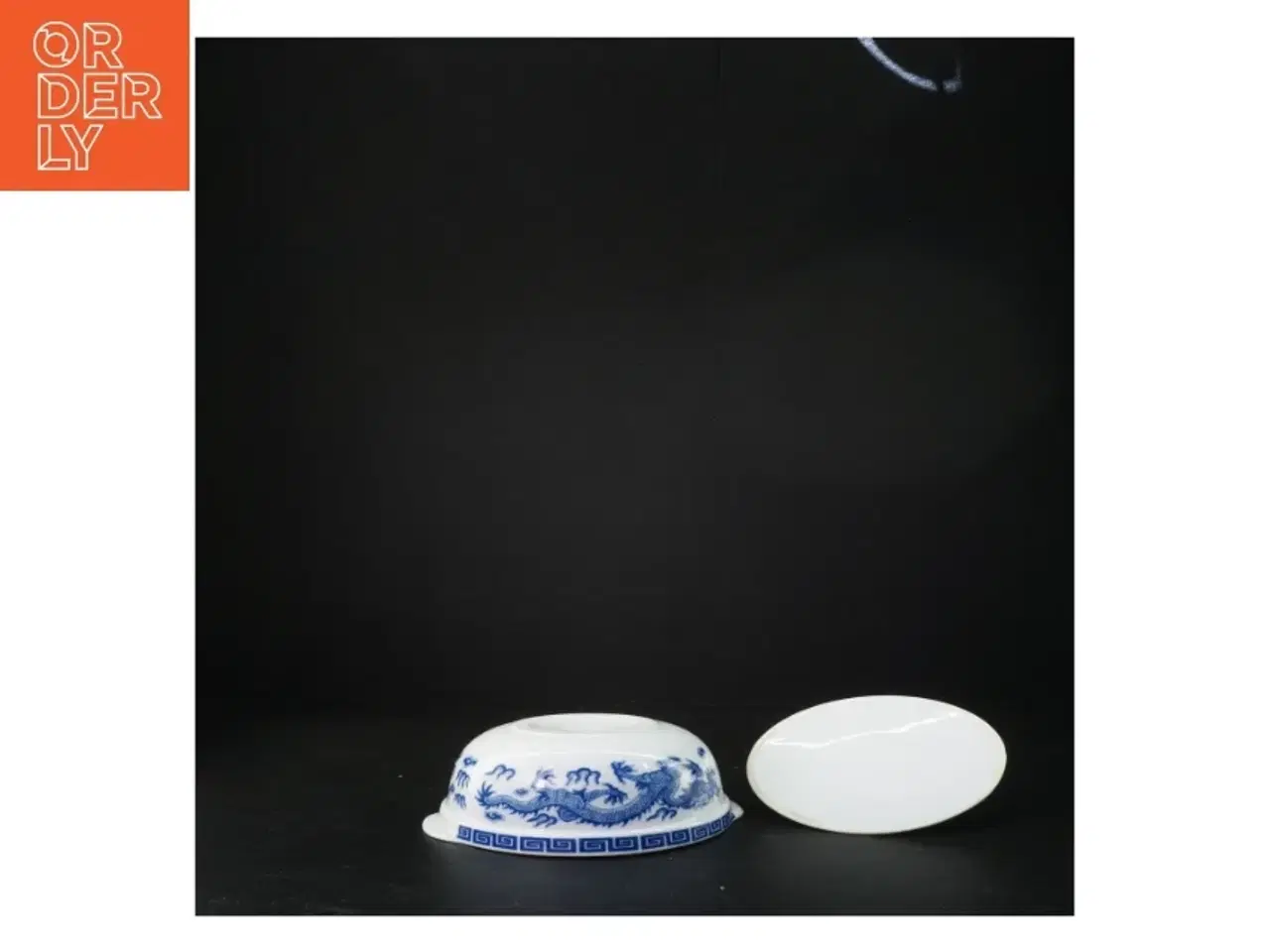Billede 3 - Porcelænsskål med blåt mønster og låg (str. Ø 17 cm)