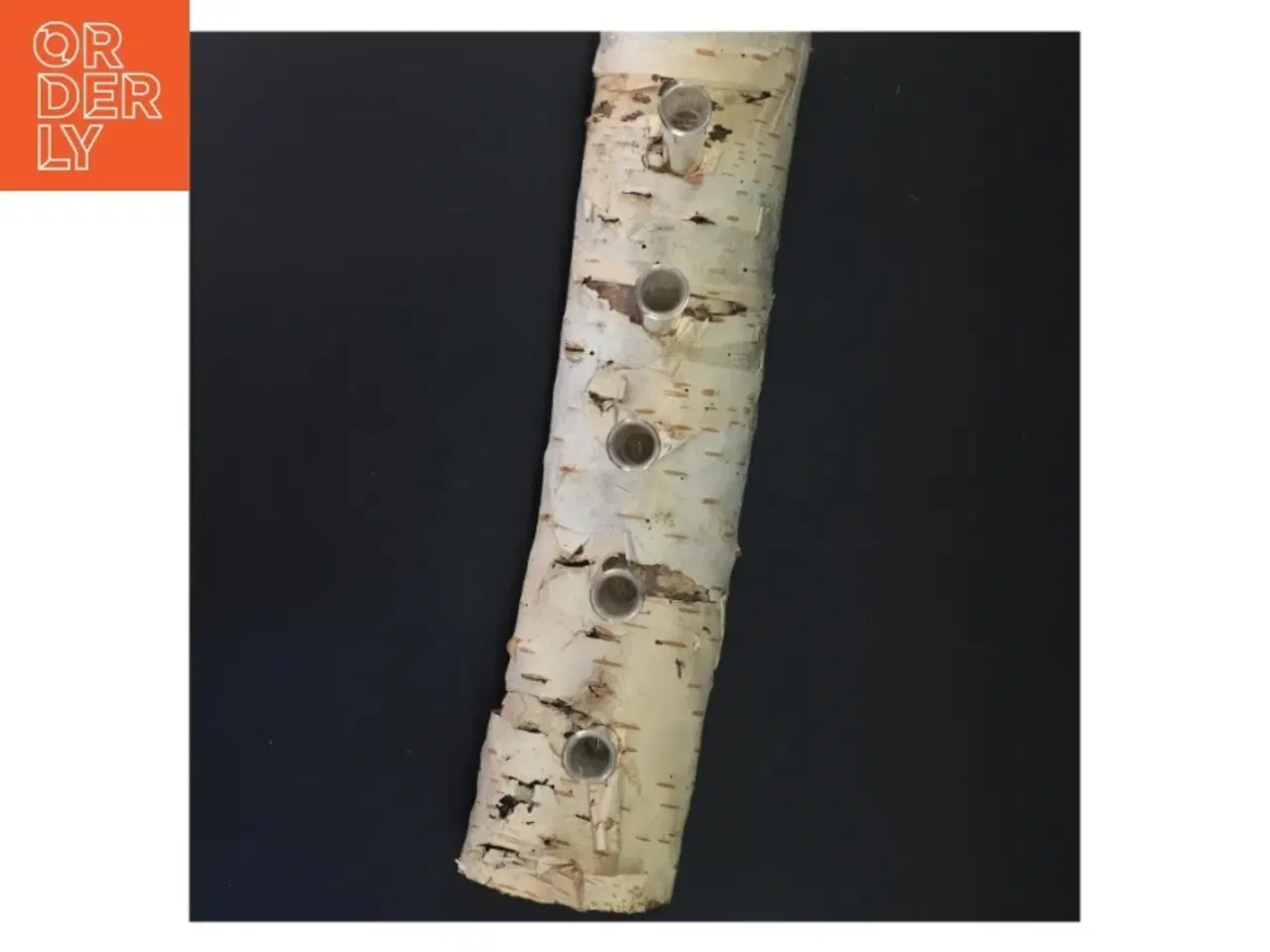 Billede 2 - Unik blomsterholder i birketræ med reagensglas (str. 35x21 cm)