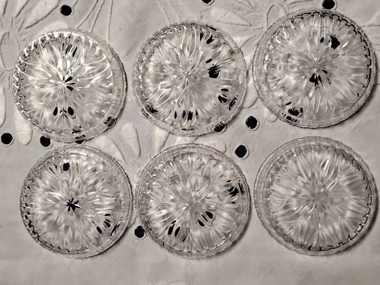 Billede 3 - 6 stk coasters / glasbakker i klar glas - Ø 7,5 cm