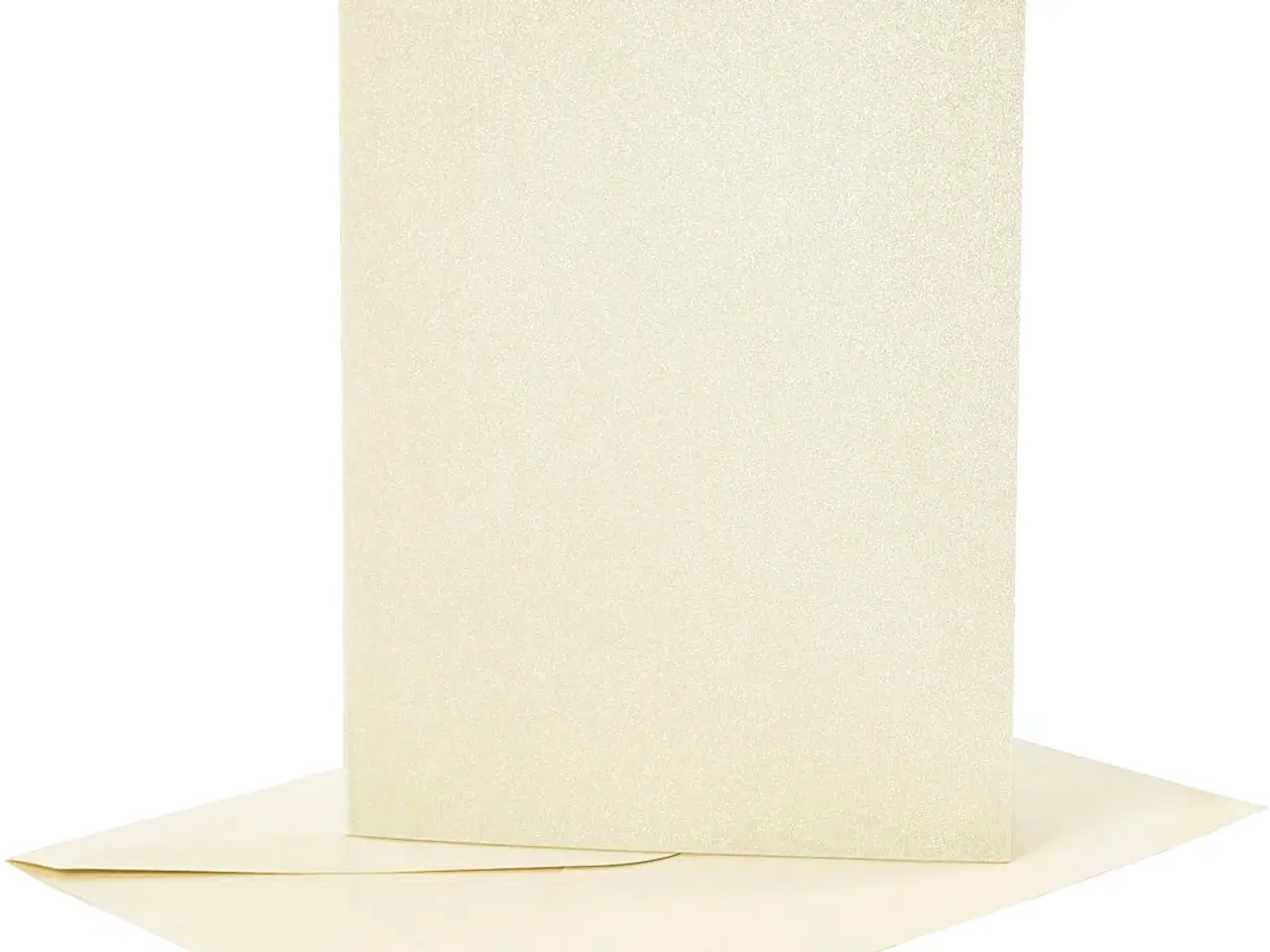 Billede 1 - Kort og kuverter, kort str. 10,5x15 cm, kuvert str. 11,5x16,5 cm, perlemor, 120+210 g, råhvid, 4sæt/ 1 pk.