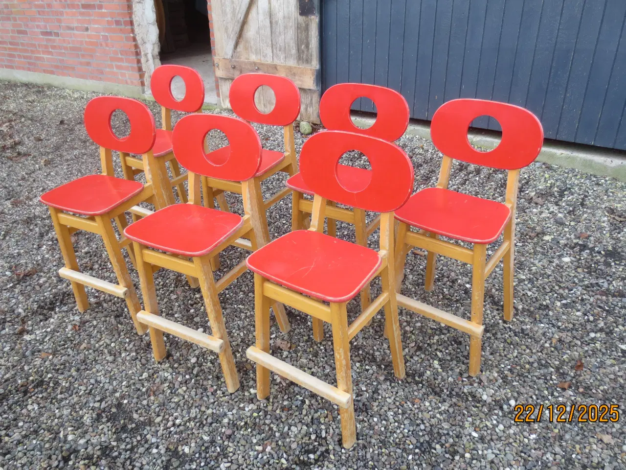 Billede 1 - 7stk Hukit Børnestole Røde