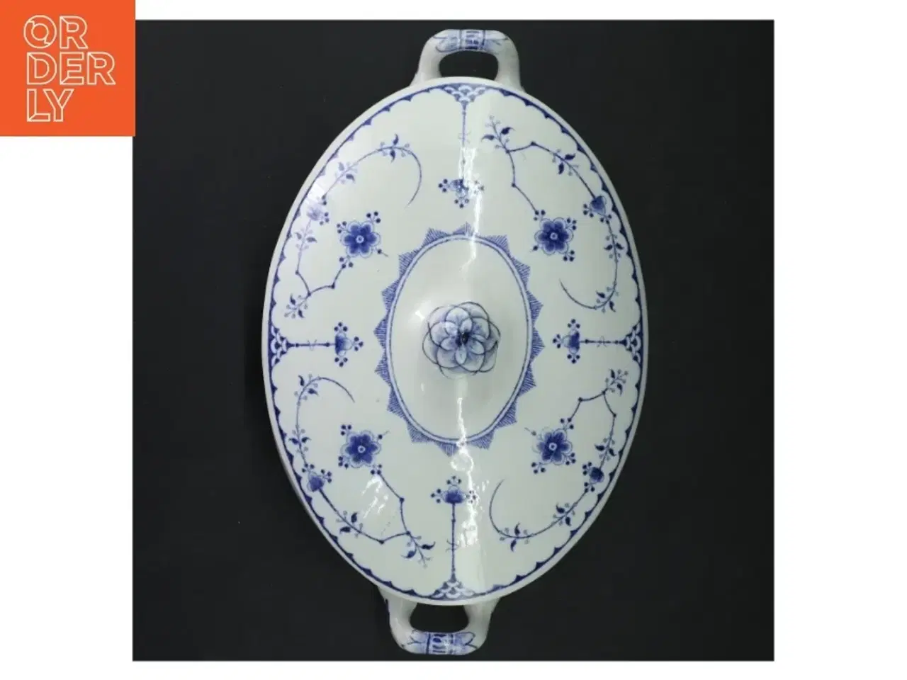 Billede 2 - Ovalt porcelæn fad med låg (str. 24x18 cm)