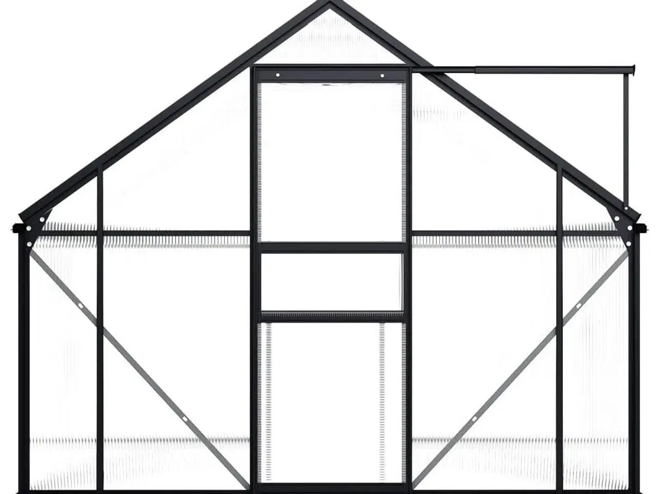 Billede 3 - Drivhus med fundamentramme 3,3 m² aluminium antracitgrå