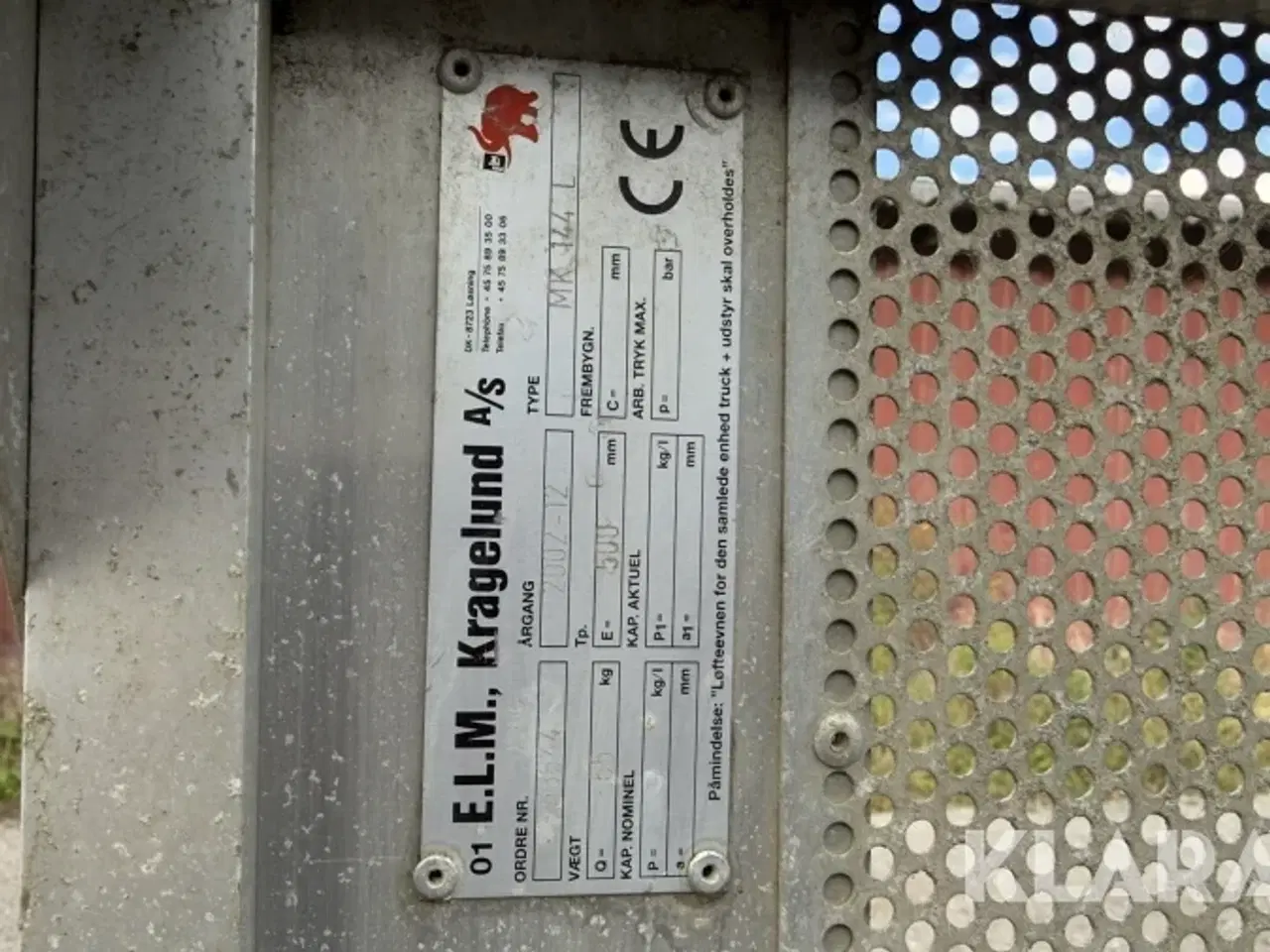 Billede 9 - Mandskabskurv til gaffeltruck E.L.M MK 144 L