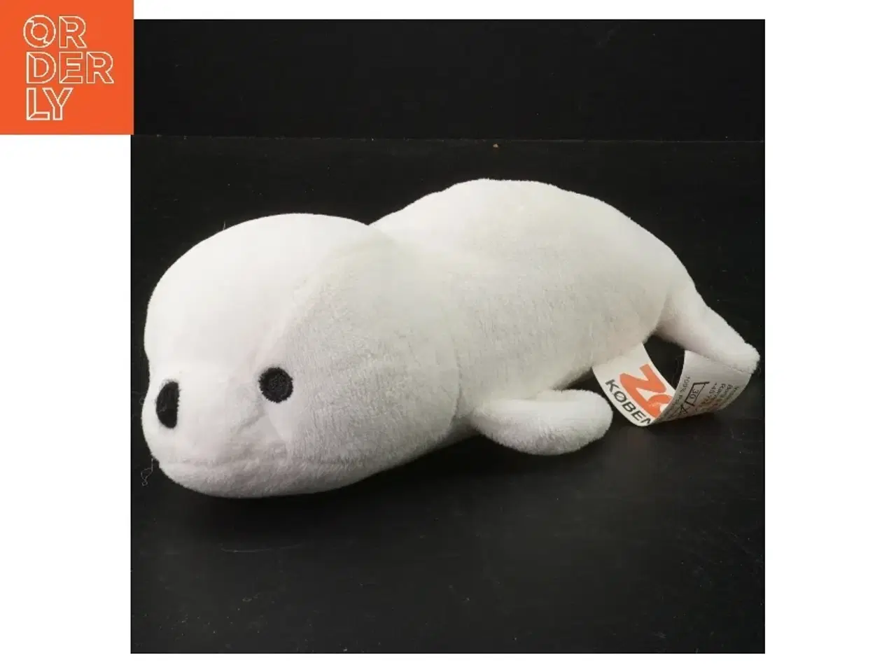 Billede 1 - Hvid tøjdyrsæl fra Zoo København (str. 20 x 8 cm)