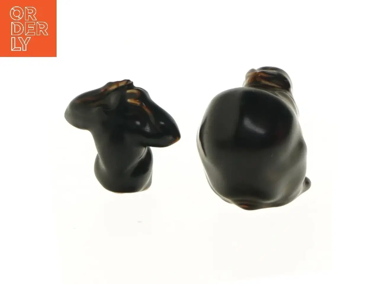 Billede 4 - Sort keramiske figurer af dyr (str. 7 og 6 cm)