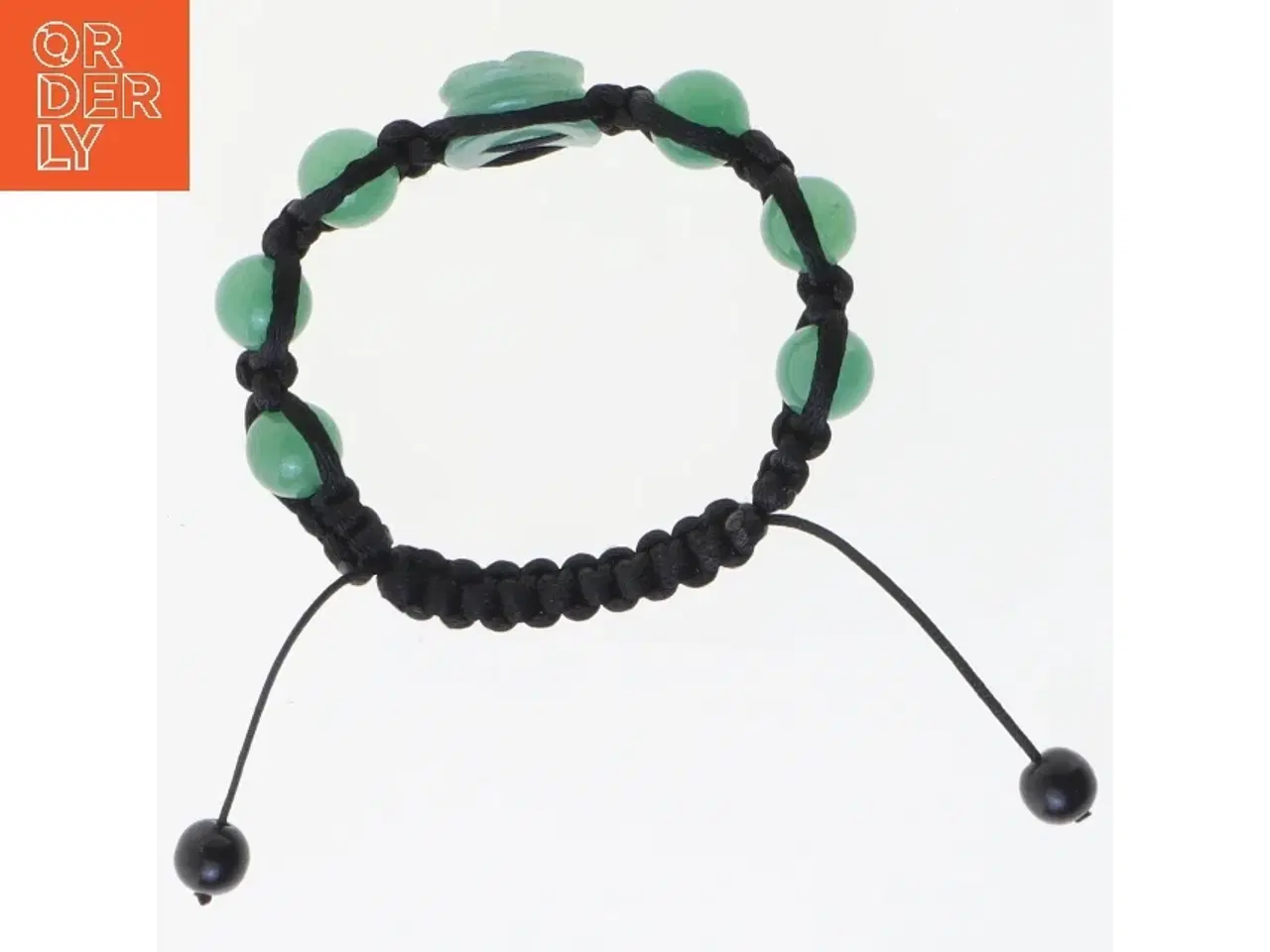 Billede 4 - Armbånd med grønne jade sten (str. Ø 6 cm)