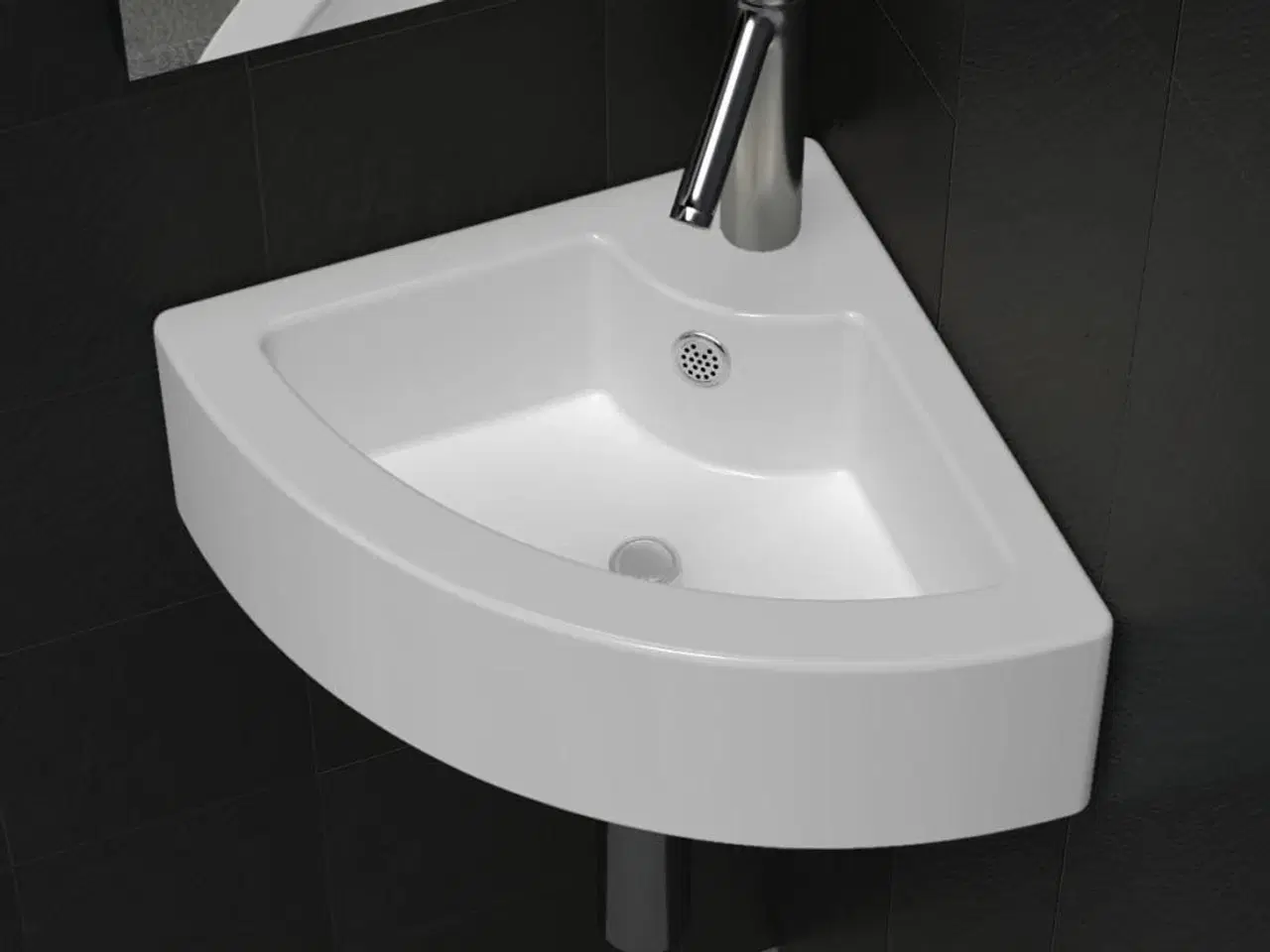 Billede 1 - Håndvask med overløb 45 x 32 x 12,5 cm hvid