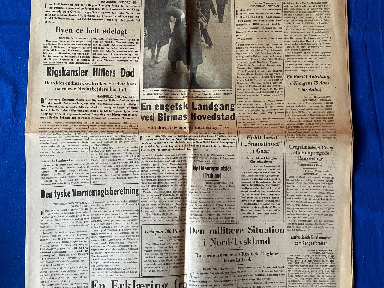 Billede 1 - Avis - Jyske Tidende - 3. Maj 1945 - Slaget om Berlin ?