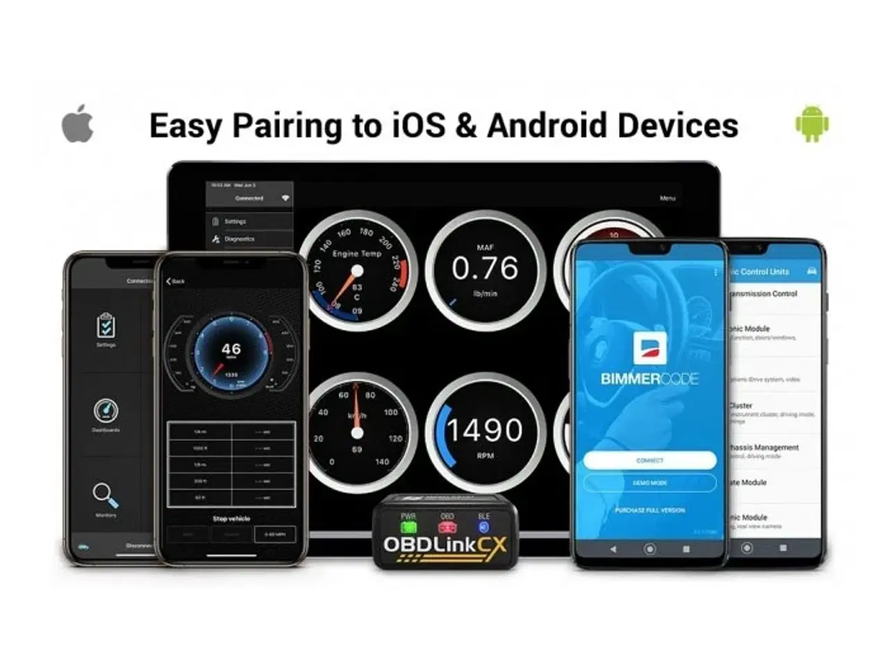 Billede 2 - OBDLink CX Bluetooth Adapter til BMW - OBD tester fra USA til iOS, Android og PC