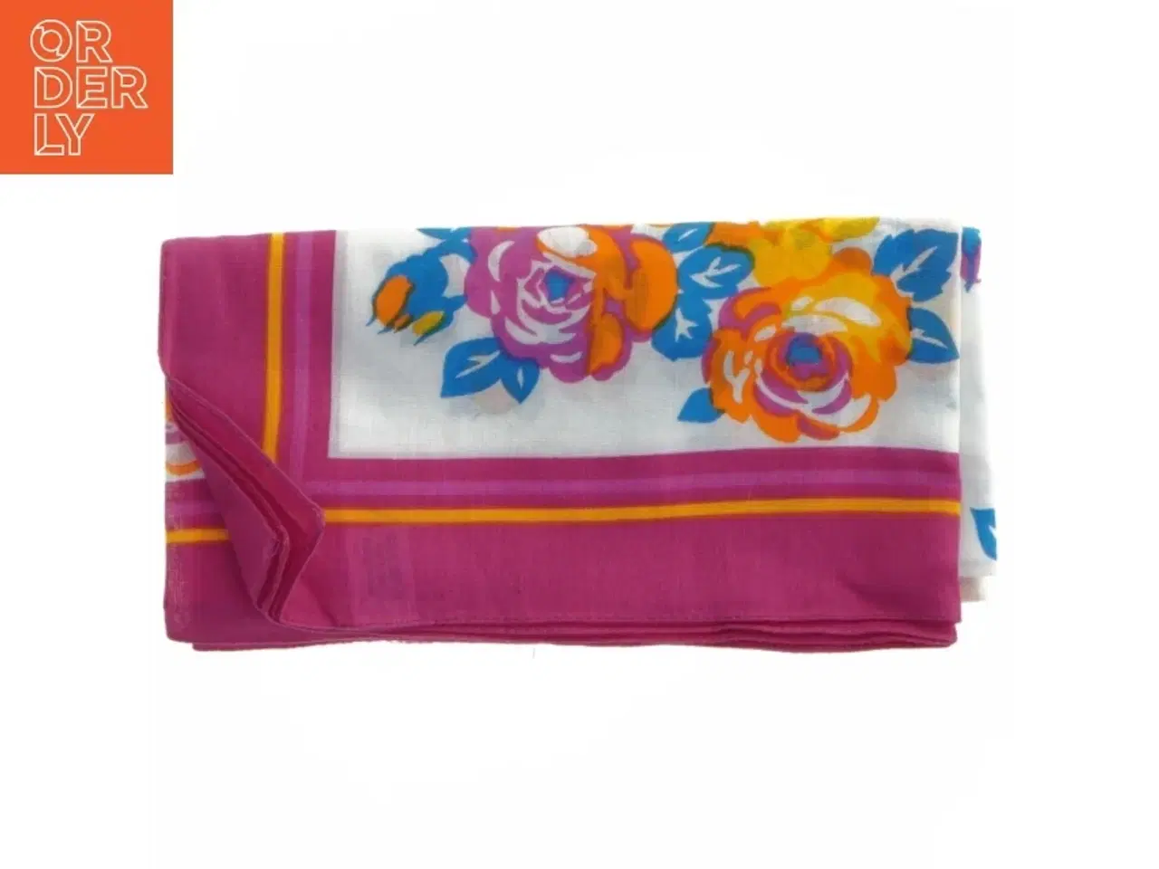 Billede 1 - Blomstret tørklæde (str. 80x80 cm)