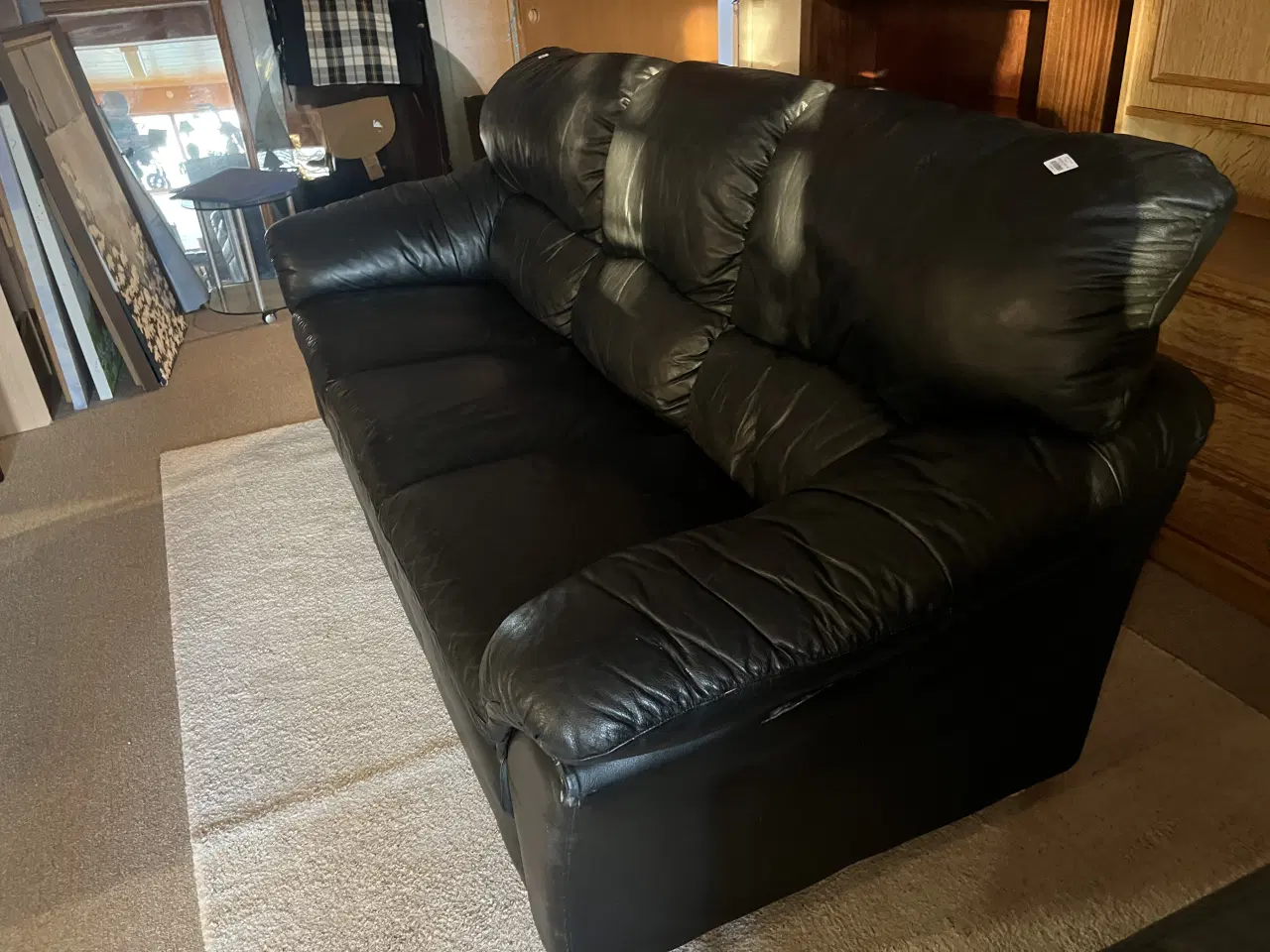 Billede 2 - 3 Pers. Sofa i sort læder