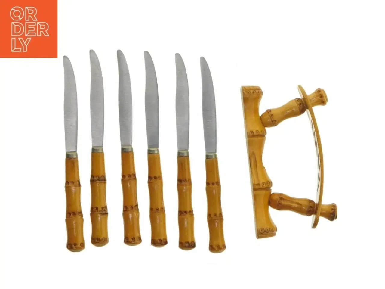 Billede 1 - Sæt med bambusknive og holder (str. 17 cm)