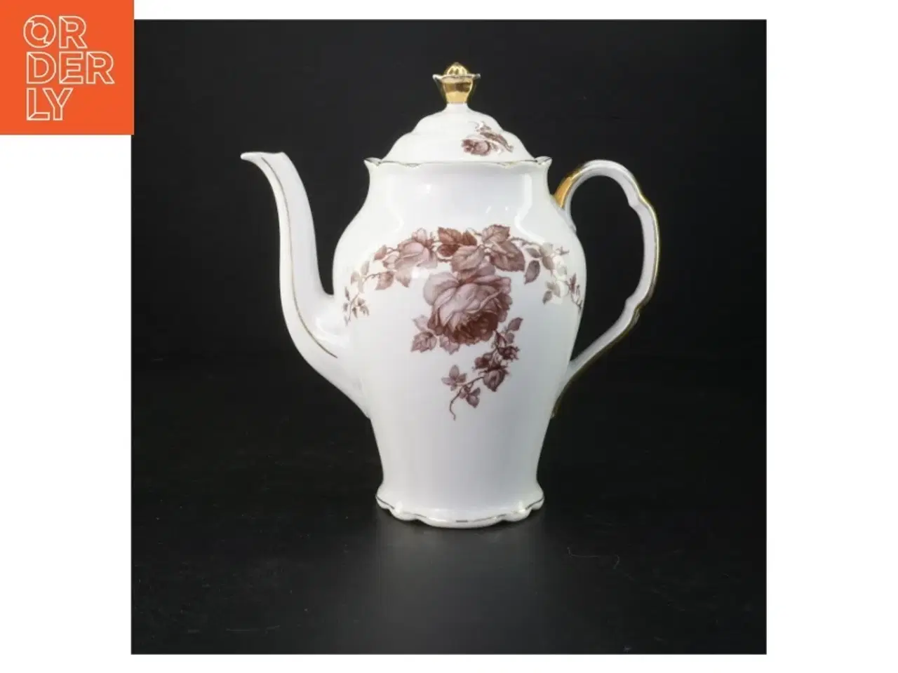Billede 1 - Porcelænstepotte med blomstermotiv (str. 23 cm)
