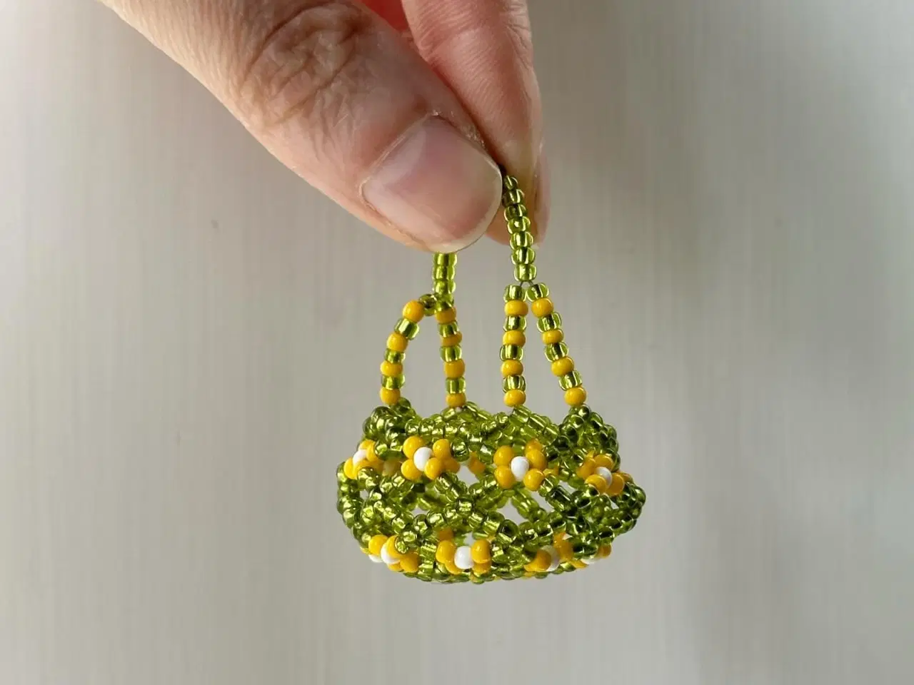 Billede 3 - Perlesyet kurv