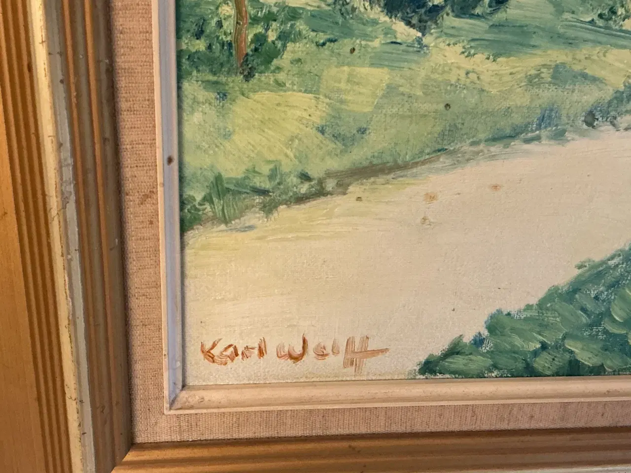 Billede 2 - Oliemaleri af Karl Wolf: Dyrehaven, Klampenborg