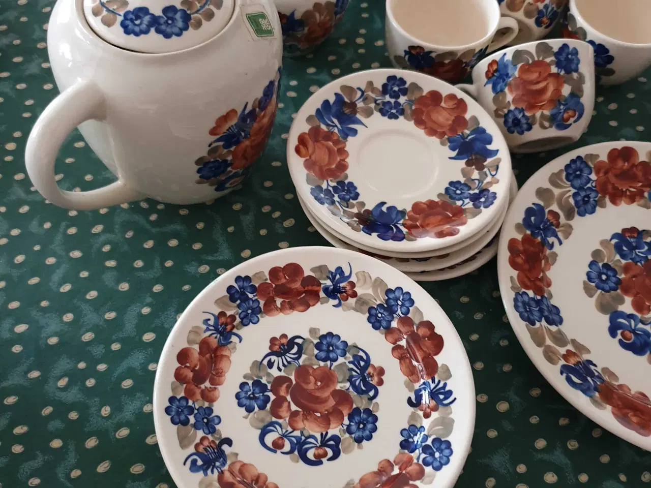 Billede 1 - Te kaffe sæt og tallerkner - håndmalet 