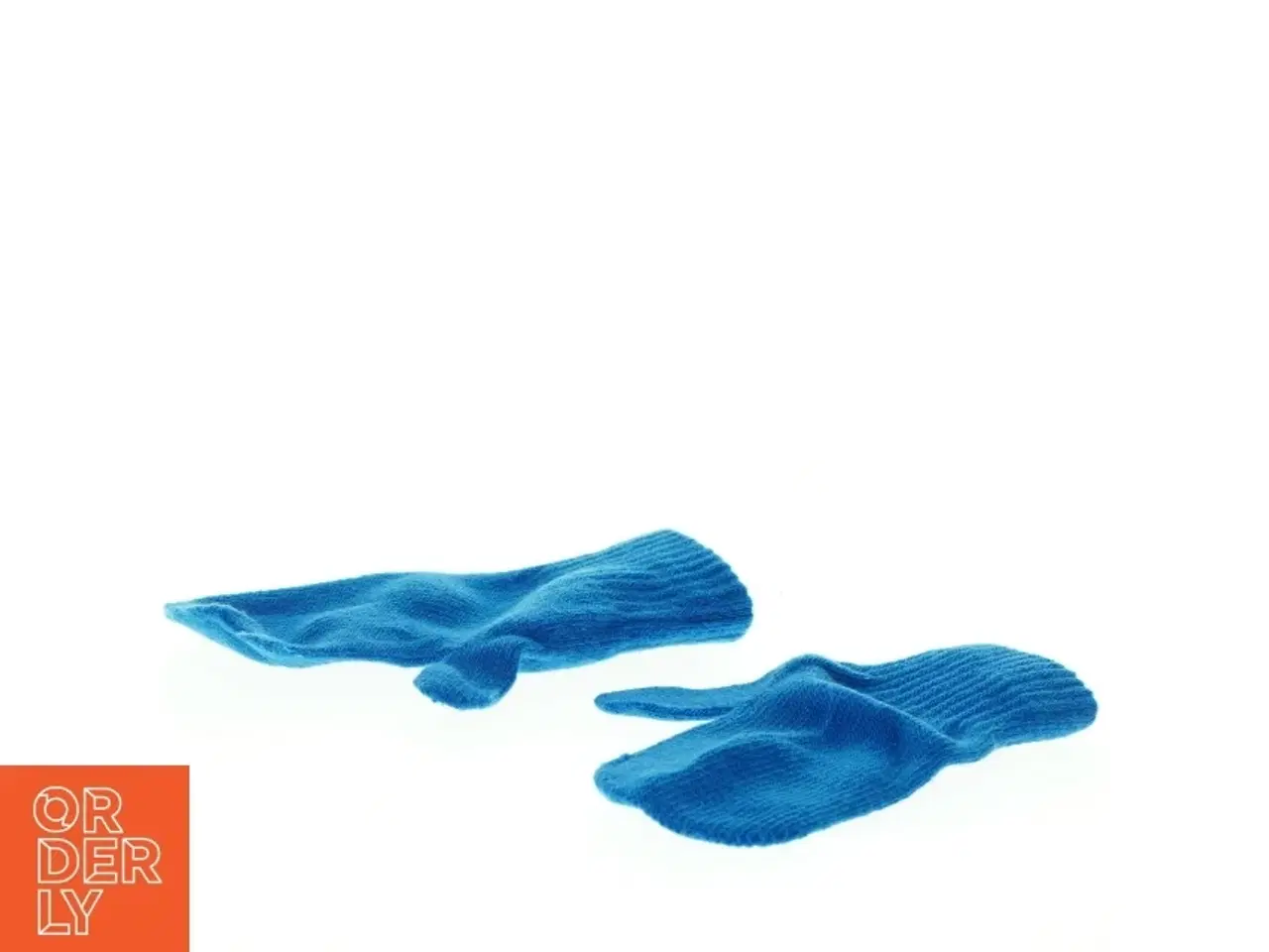 Billede 3 - Strikkede blå vanter (str. 14 cm)
