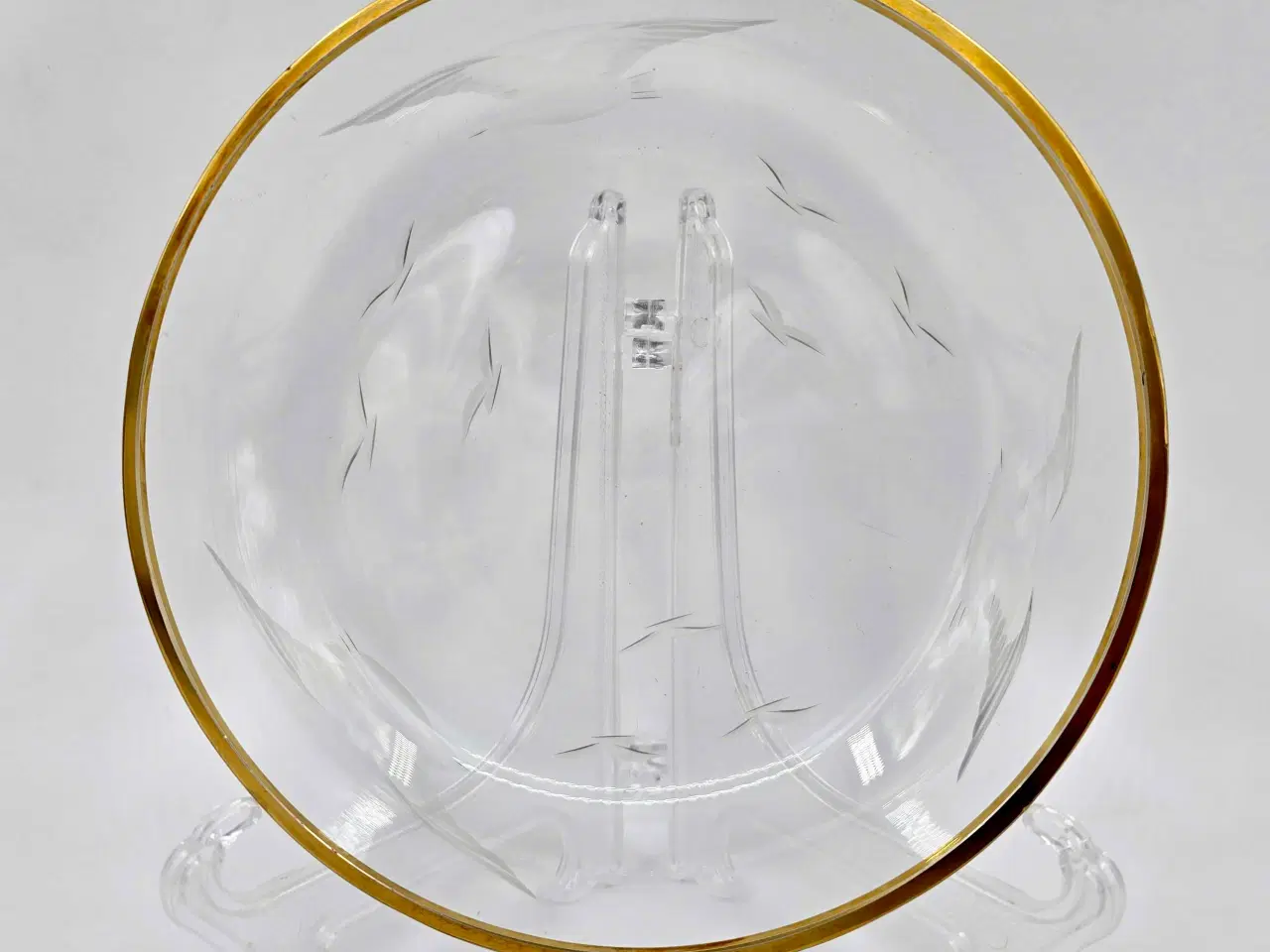 Billede 6 - Mågeglas isasiet med guldkant Lyngbyglasværk