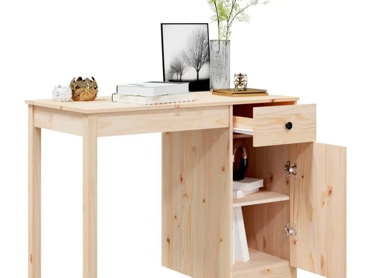 Billede 5 - Skrivebord 100x50x75 cm massivt fyrretræ