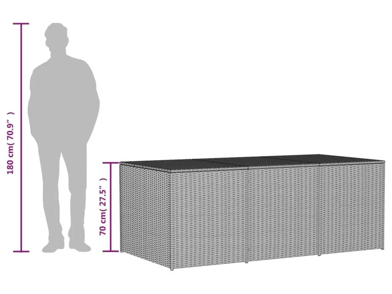 Billede 10 - Opbevaringsboks til haven 984 l polyrattan beige