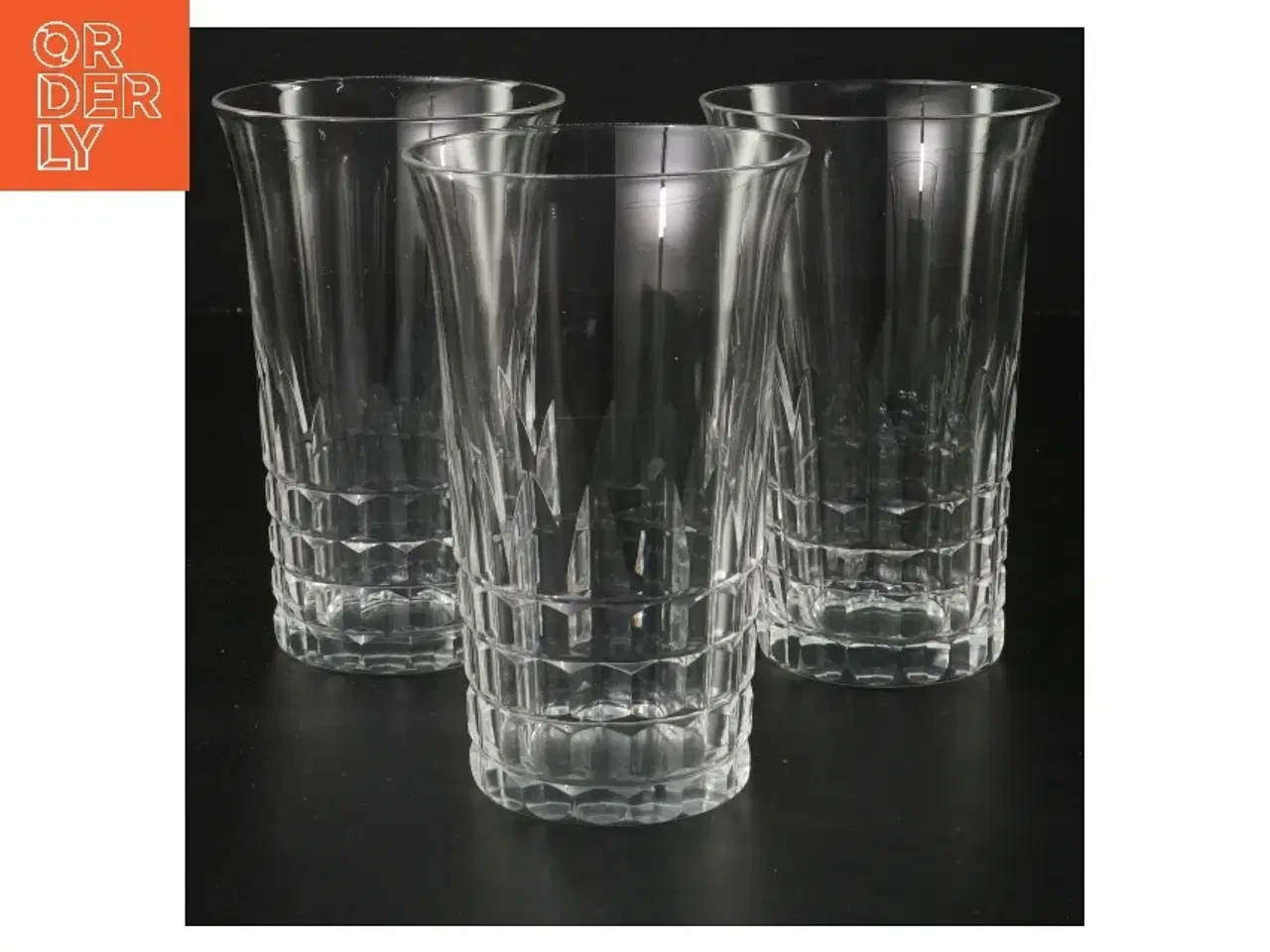Billede 1 - Krystalglas, 3 stk (str. 3 stk Ø 8 cm længde 13 cm)