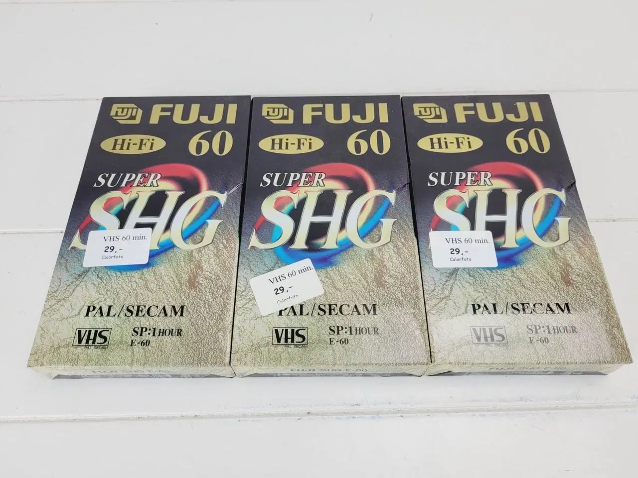 Billede 1 - UBRUGTE 3 stk Fuji 60 VHS Videobånd
