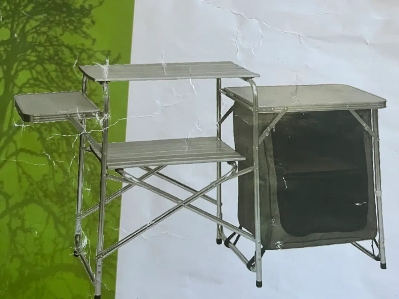 Billede 1 - Campingbord med opbevaringsplads og hylder