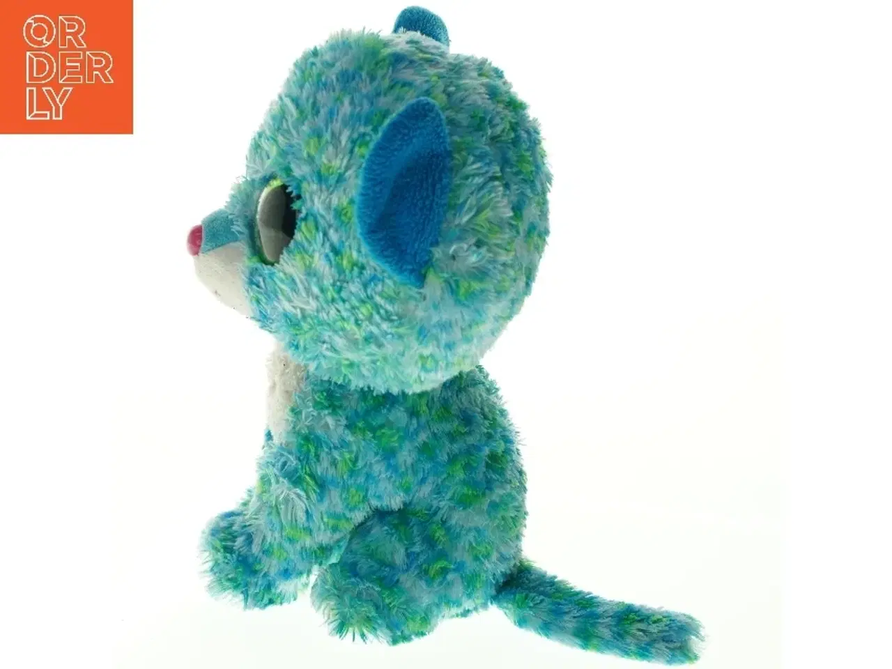 Billede 3 - Blå plysbamse fra Ty (str. 22 x 10 cm)