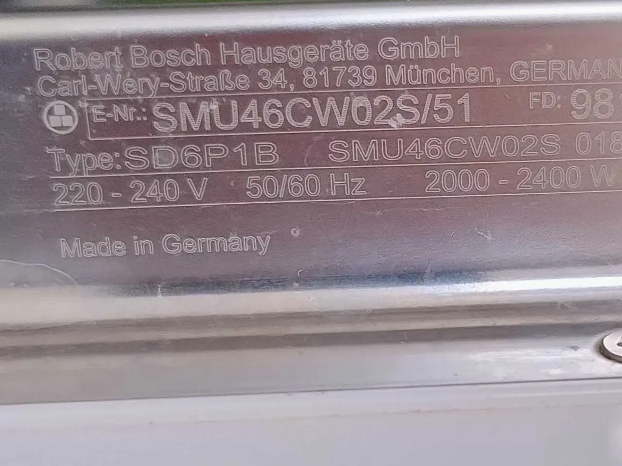 Billede 3 - Opvaskemaskine Bosch 