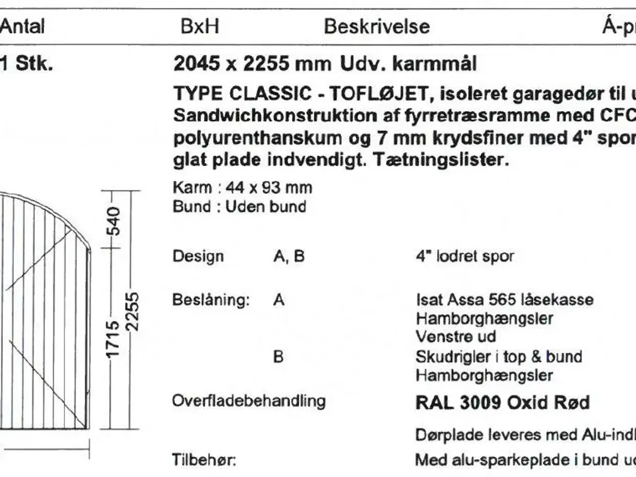 Billede 2 - Buet dobbelt dør