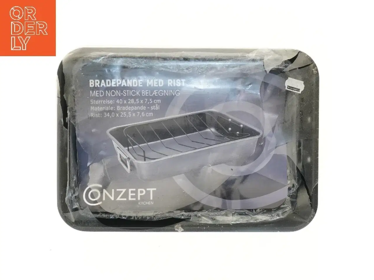 Billede 4 - Bradepande med rist fra Conzept (str. 40x28,5x7,5 cm)