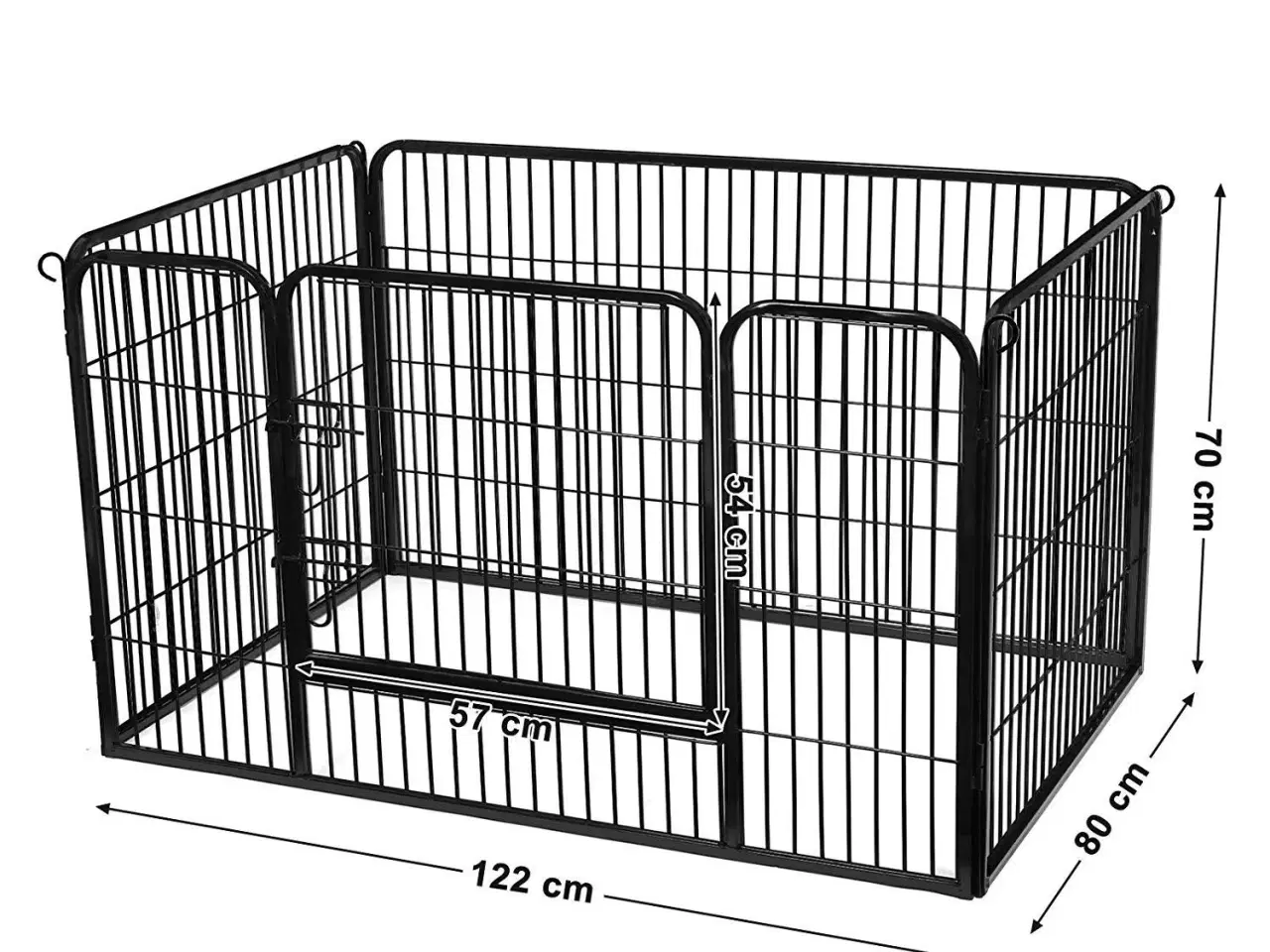 Billede 6 - Hvalpe løbegård i metal – sort, 122 × 80 × 70 cm (PPK04BK)